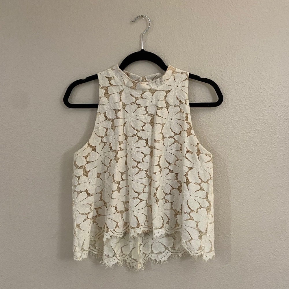 Franchescas High Neck Lace Tank